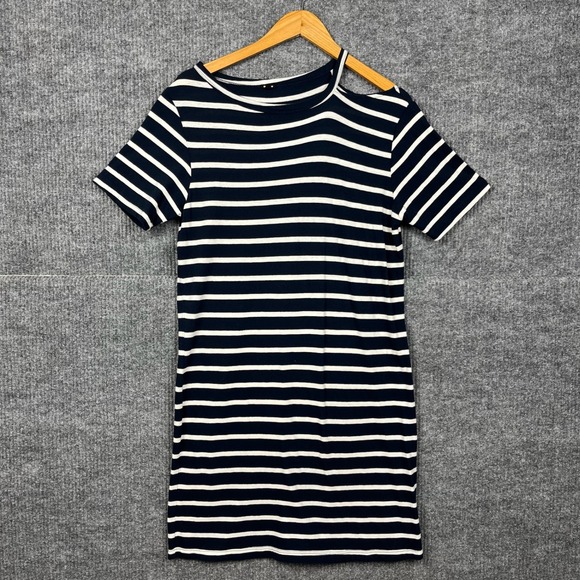 Monrow Dresses & Skirts - Monrow T-Shirt Dress Womens M Breton Stripe Preppy Coastal USA Made Clean‎ Girl